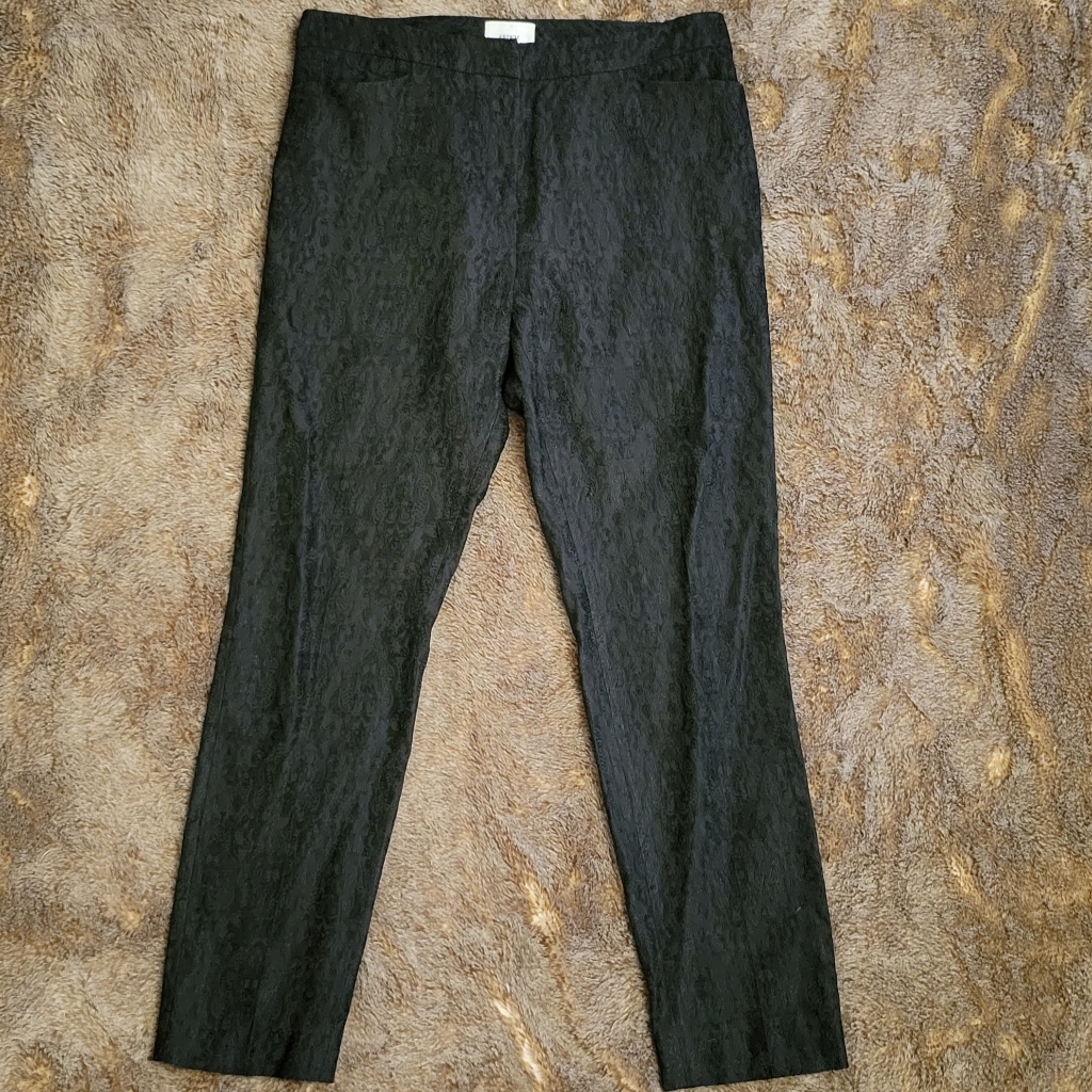 Erdem Sydney Trouser Jacquard Damask Black Tailored Pants